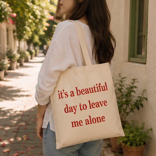 Leave Me Alone Premium Canvas Tote Bag