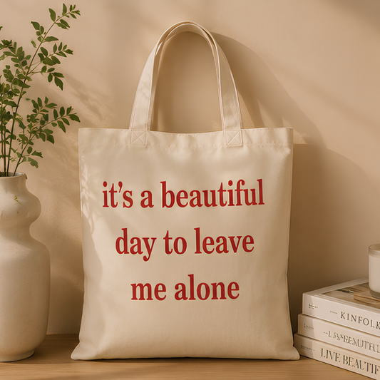 Leave Me Alone Premium Canvas Tote Bag