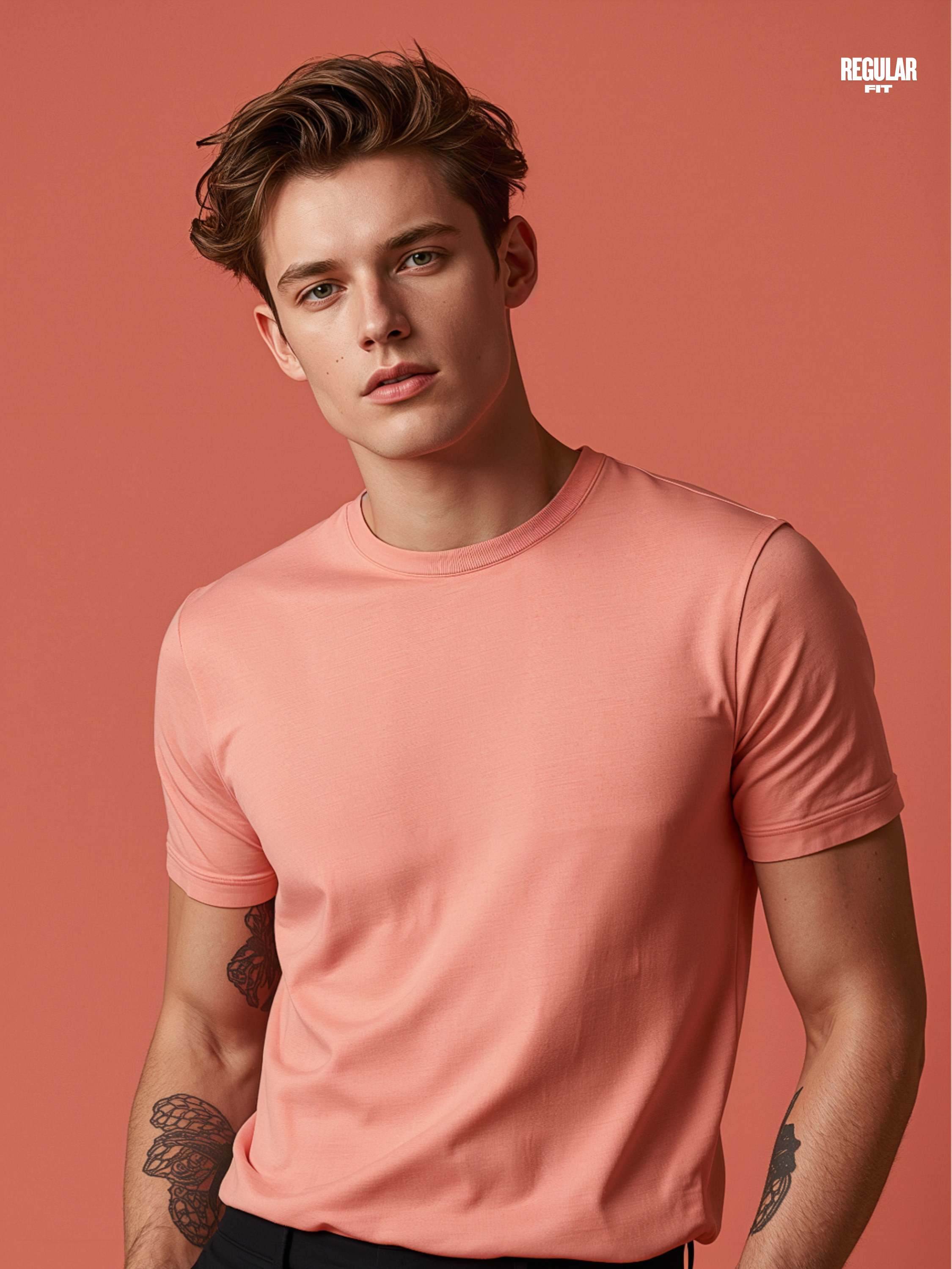 Regular fit Coral Mist T shirt