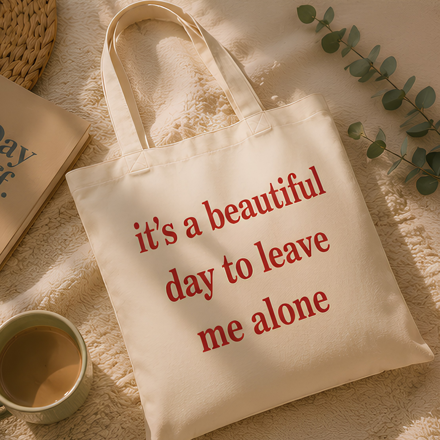 Leave Me Alone Premium Canvas Tote Bag