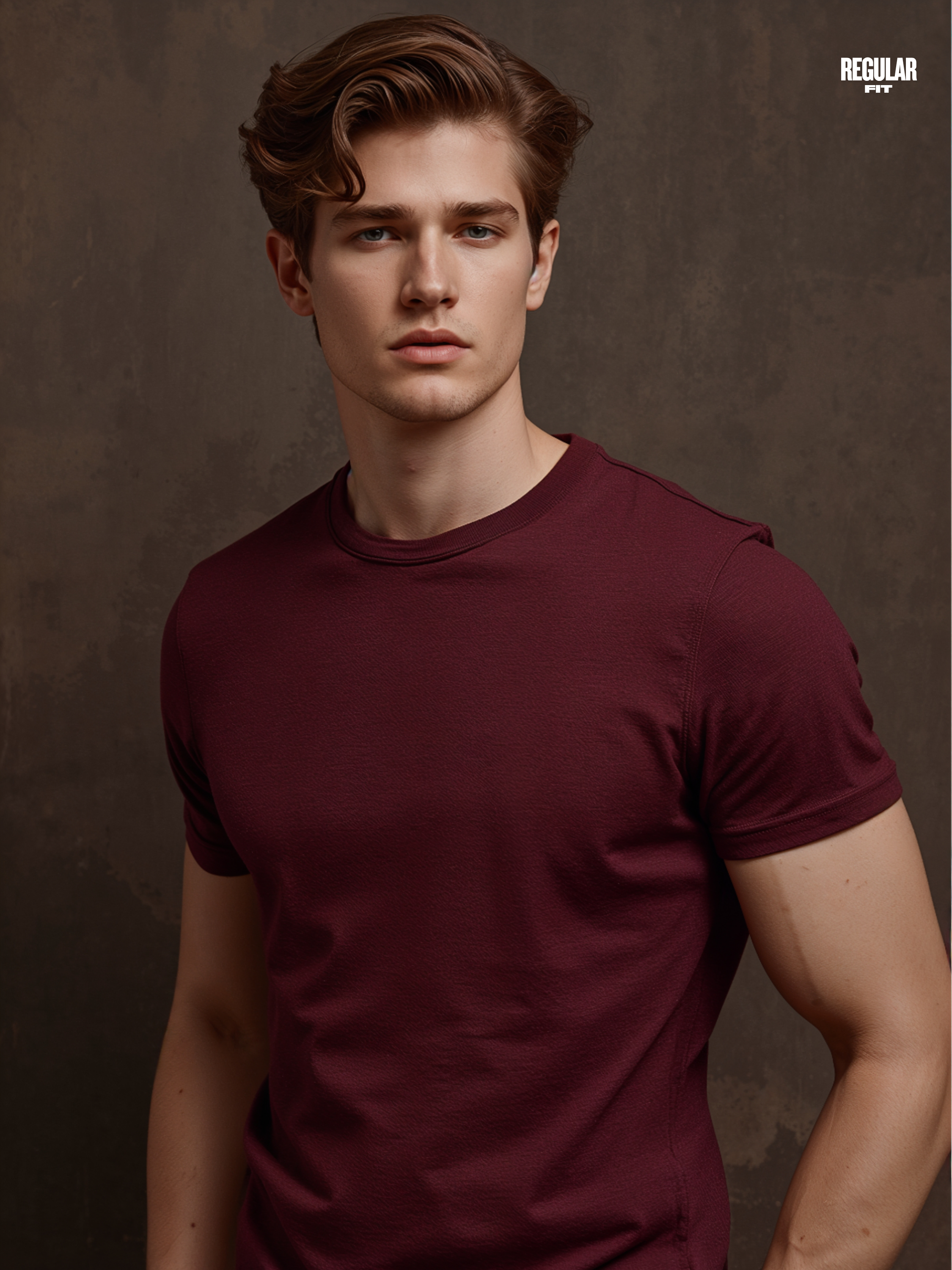 Regular fit Bare Maroon T shirt