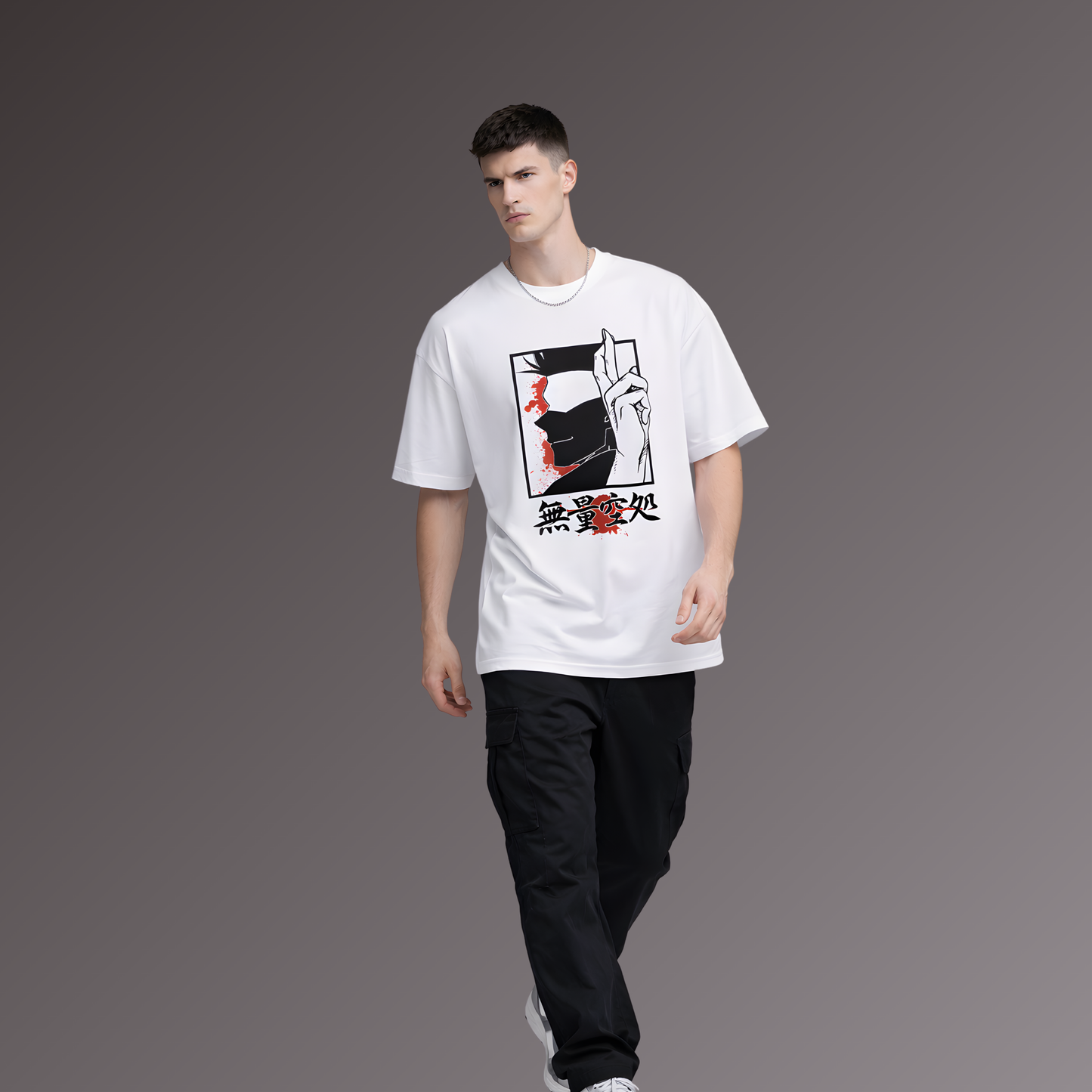 Infinite Void Anime Graphic White T-Shirt