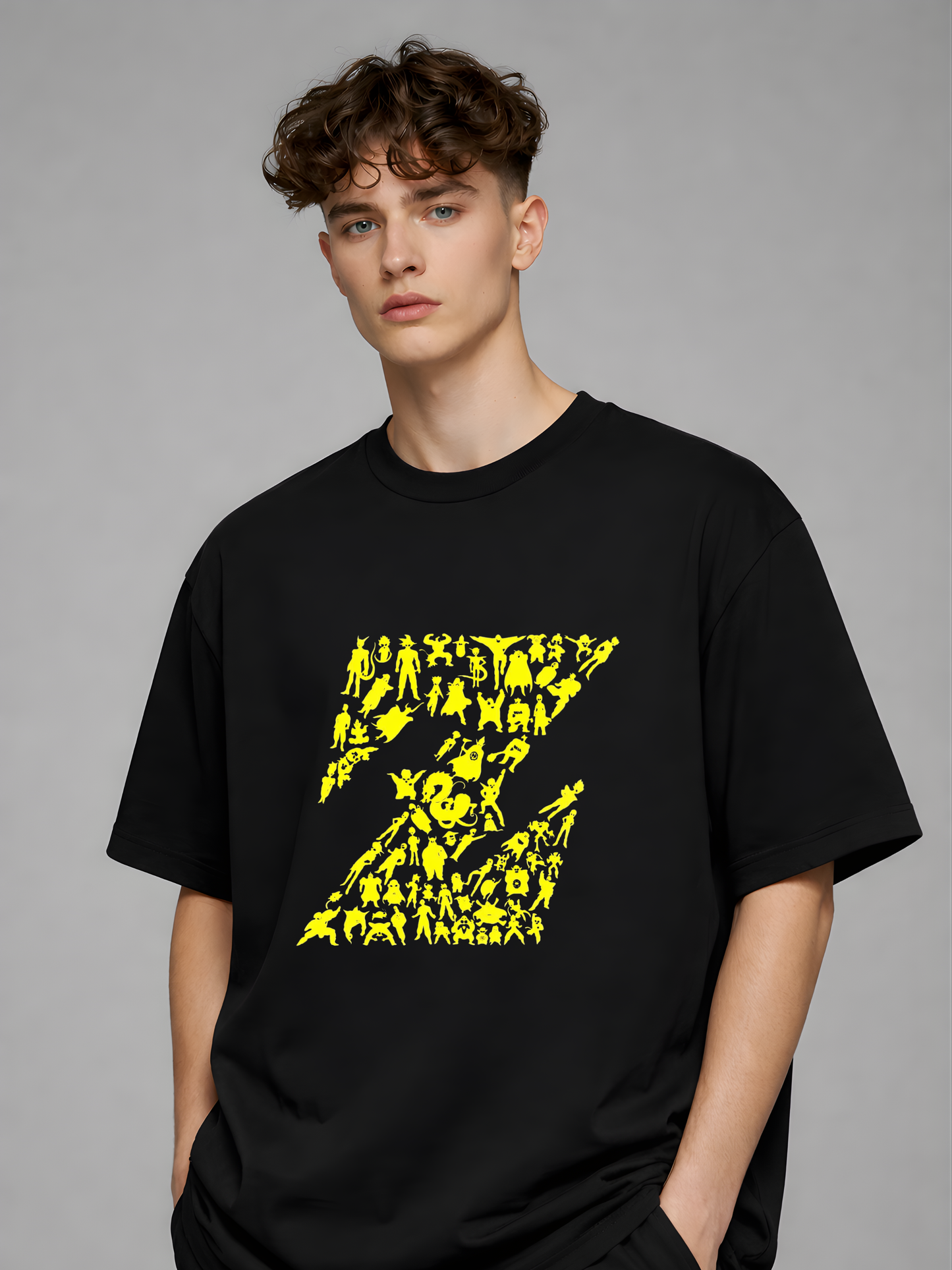 Z Warriors Legacy – Anime Oversized Black T-Shirt